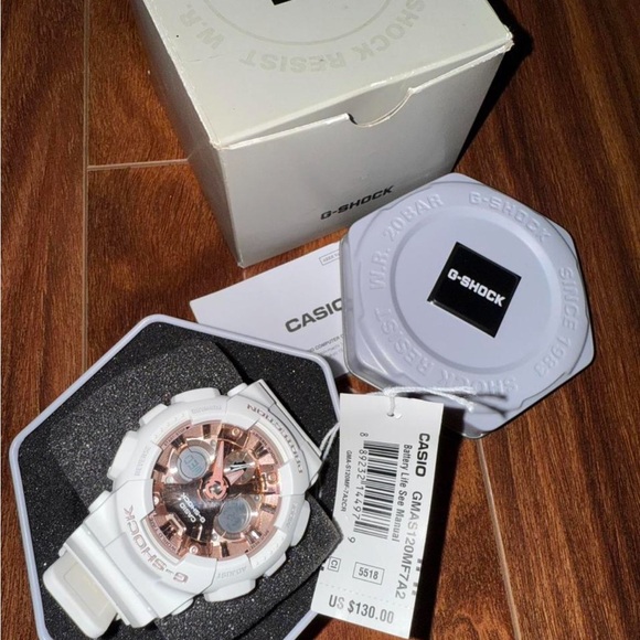 Unisex rose gold analog-digital watch Casio G-shock (5518) GMA-S120MF - Picture 2 of 7